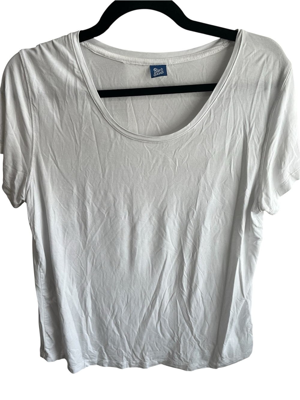 RipSkirt Everyday Tee White Modal T Shirt Size Large Soft!